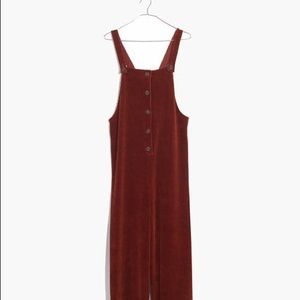 Madewell Texture & Thread Red Corduroy Overalls